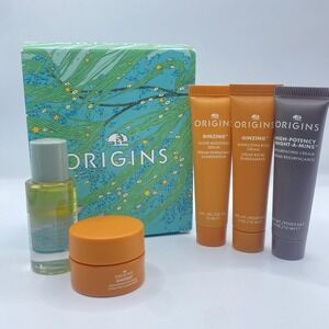 Origins 5 Pc Mini Travel Set Ginzeng Eye Cream, Serum Rich Cream Night A Mins